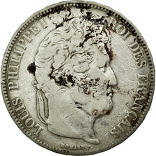 Coin, France, Louis-Philippe, 5 Francs, 1832, Lyon, VF(20-25), Silver, KM:749.4