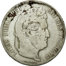Coin, France, Louis-Philippe, 5 Francs, 1837, Lille, VF(20-25), Silver