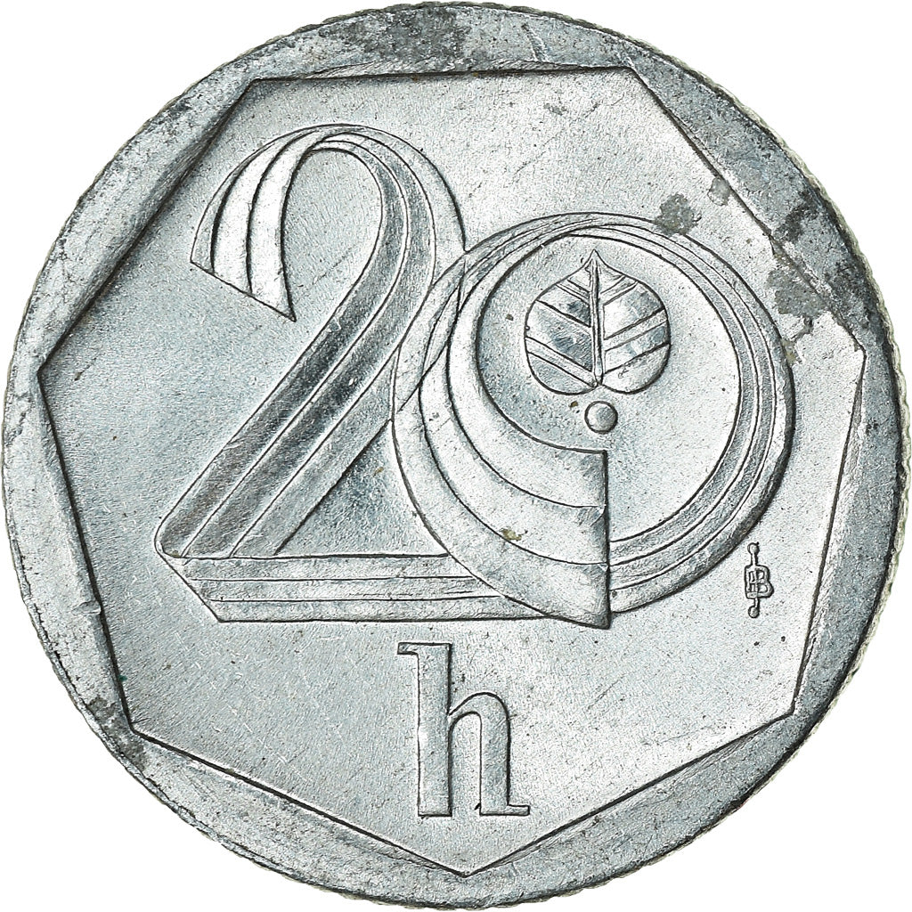 Coin, Czech Republic, 20 Haleru, 2000, Jablonec nad Nisou, EF(40-45), Aluminum