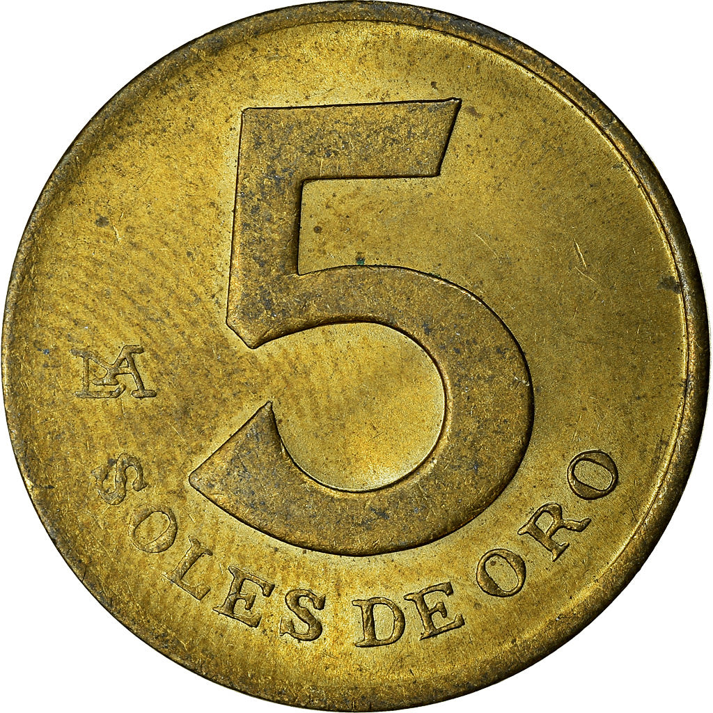 Munten, Peru, 5 Soles, 1981, ZF, Tin, KM:271