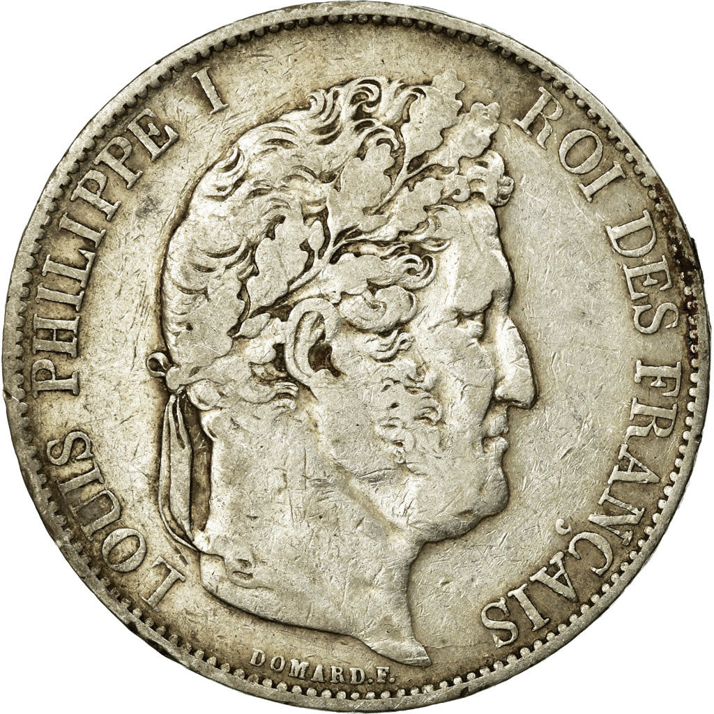 Coin, France, Louis-Philippe, 5 Francs, 1844, Lille, VF(30-35), Silver