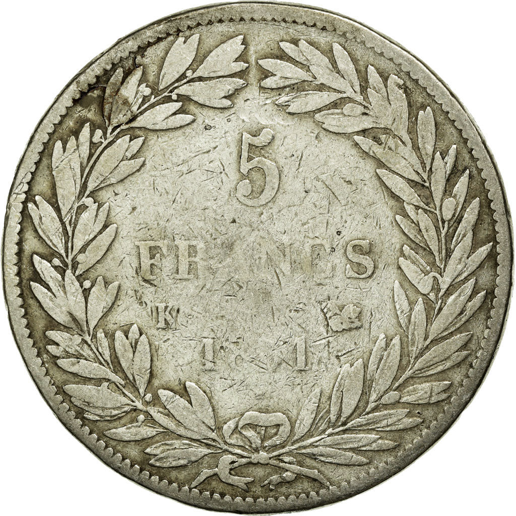 Münze, Frankreich, Louis-Philippe, 5 Francs, 1831, Bordeaux, S, Silber