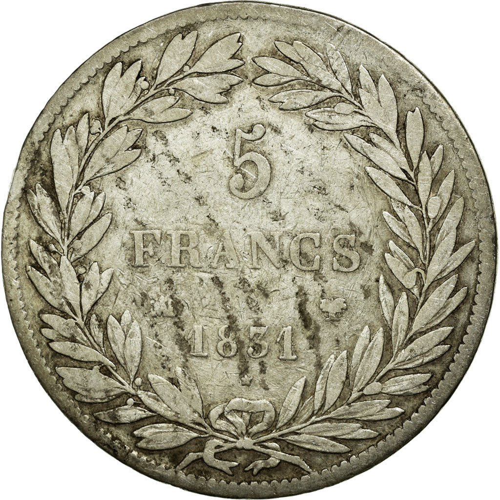 Coin, France, Louis-Philippe, 5 Francs, 1831, Marseille, VF(20-25), Silver