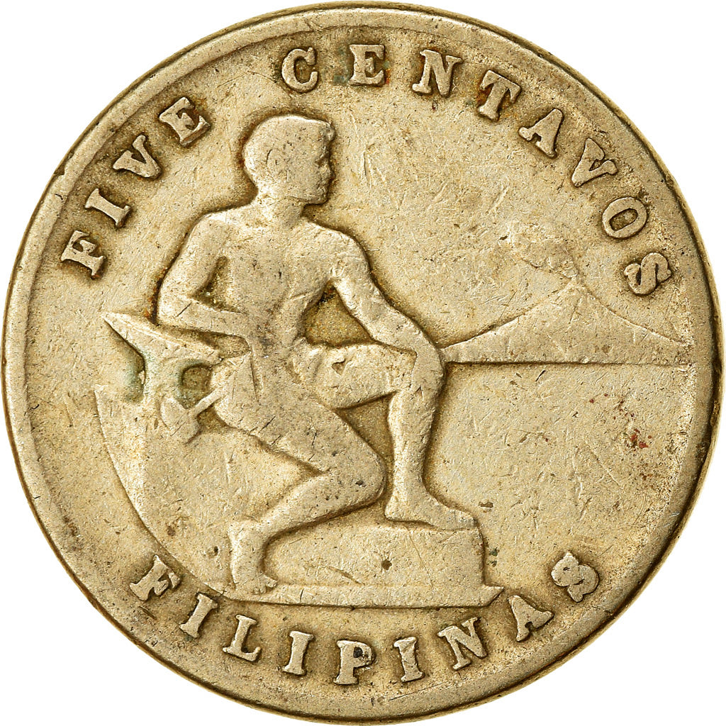 Coin, Philippines, 5 Centavos, 1945, VF(30-35), Copper-Nickel-Zinc, KM:180a