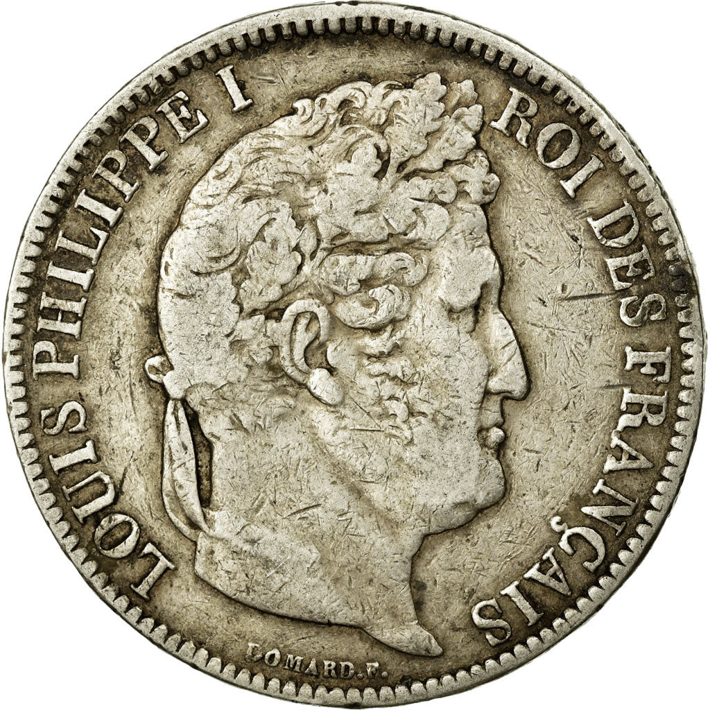 Coin, France, Louis-Philippe, 5 Francs, 1831, Rouen, VF(20-25), Silver
