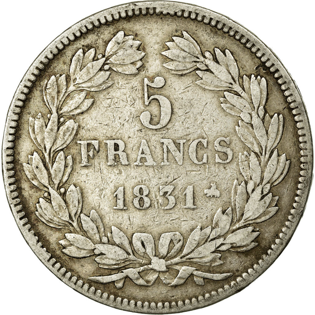 Coin, France, Louis-Philippe, 5 Francs, 1831, Rouen, VF(20-25), Silver