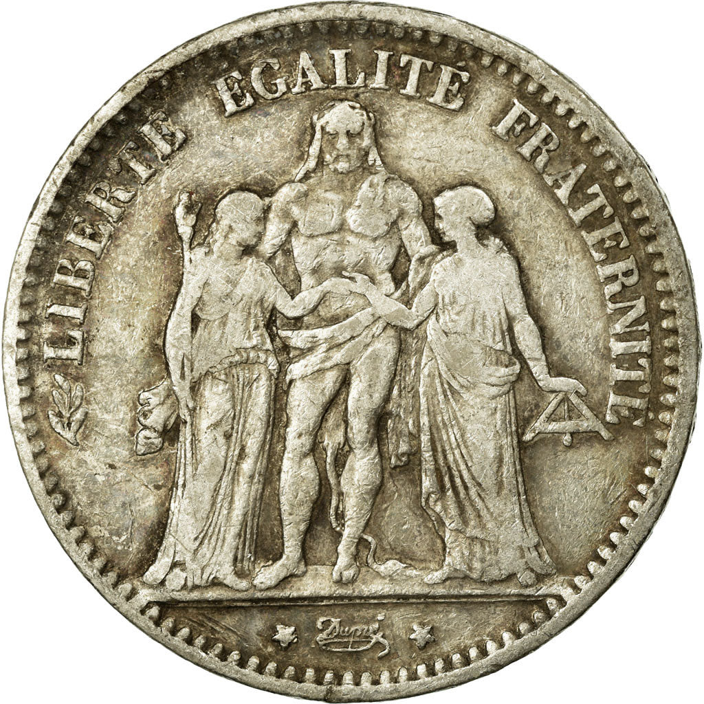 Monnaie, France, Hercule, 5 Francs, 1876, Bordeaux, TB+, Argent, KM:820.2