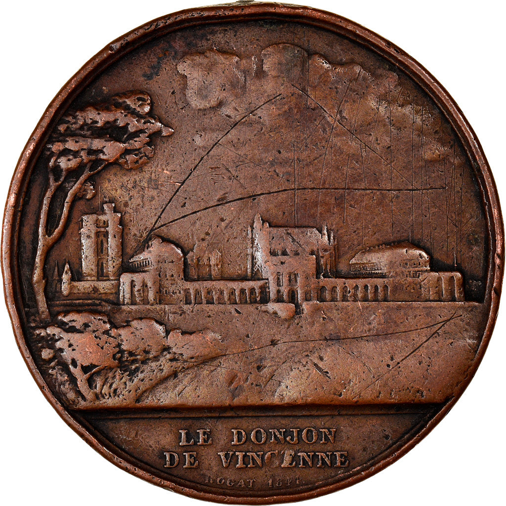France, Medal, Prise de la Bastille , Donjon de Vincennes, History, 1844, Rogat