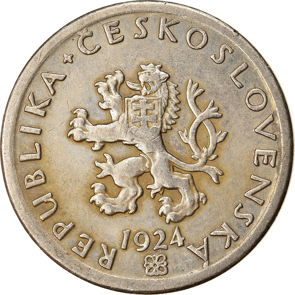 Moneda, Checoslovaquia, 20 Haleru, 1924, MBC, Cobre - níquel, KM:1