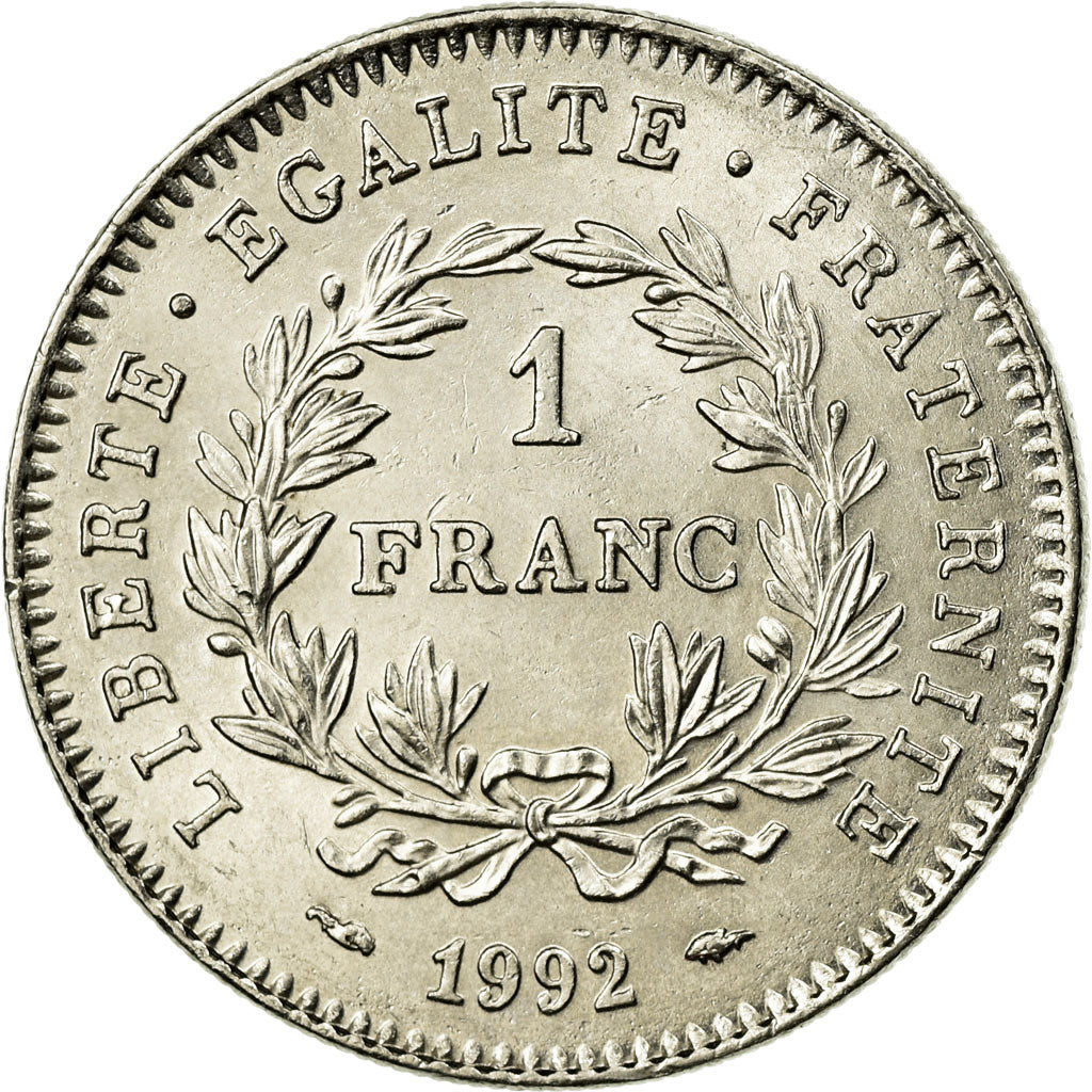 Coin, France, République, Franc, 1992, MS(60-62), Nickel, KM:1004.1