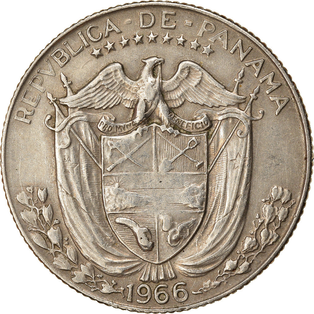 Coin, Panama, 1966 dates struck at US Mint in San Francisco., 1/4 Balboa, 1966