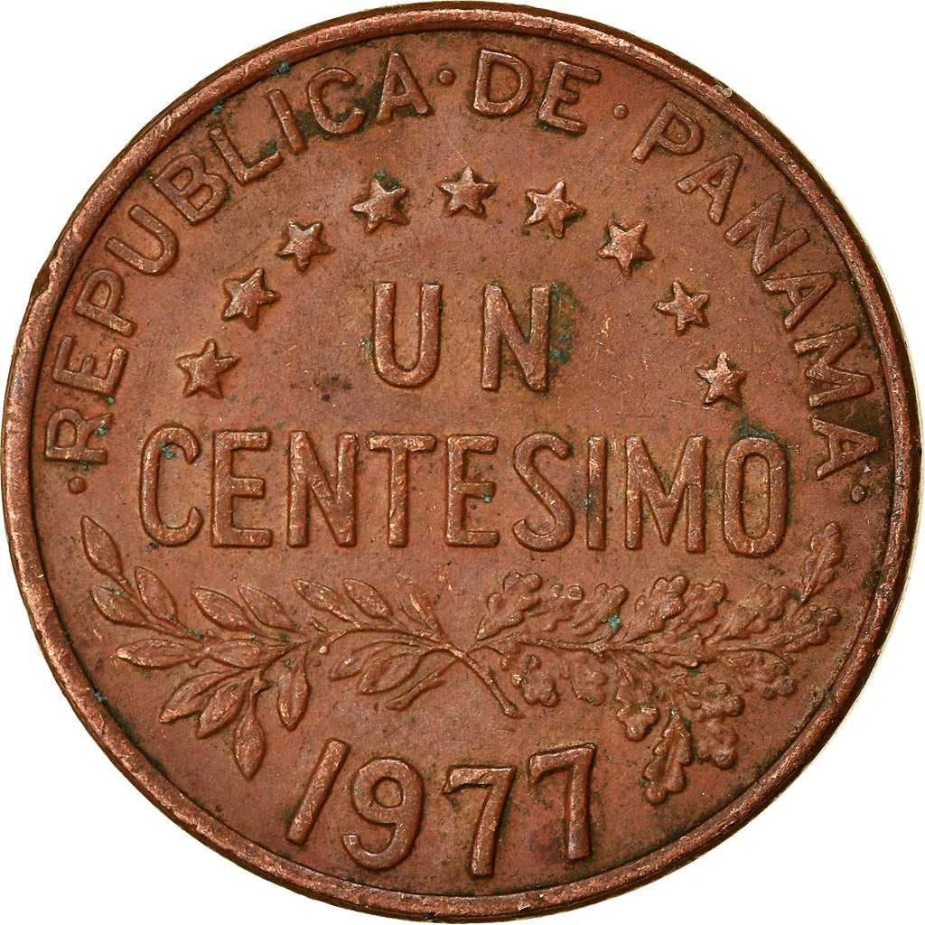 Moeda, Panamá, Centesimo, 1977, U.S. Mint, EF(40-45), Bronze, KM:22