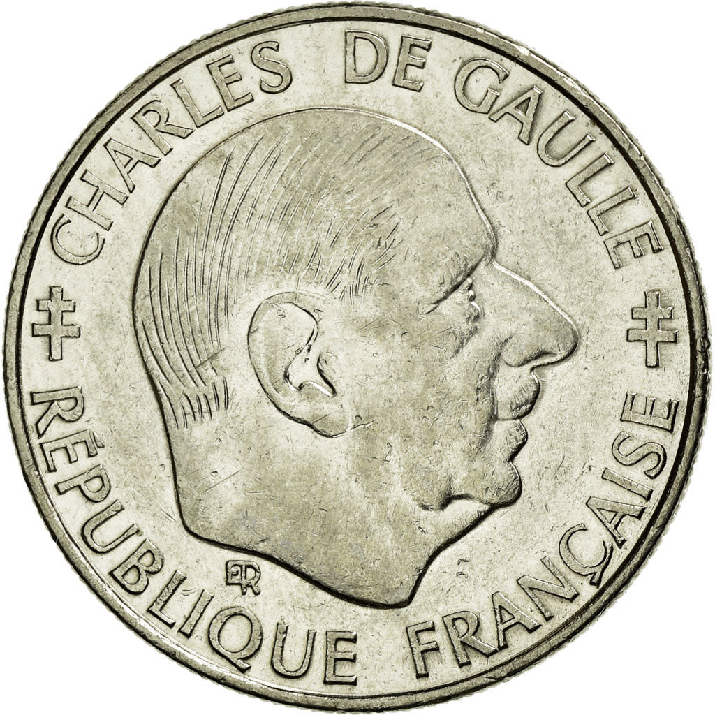 Munten, Frankrijk, Charles de Gaulle, Franc, 1988, ZF+, Nickel, KM:963