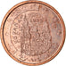 Espanha, 2 Euro Cent, 1999, EF(40-45), Aço Cromado a Cobre, KM:1041
