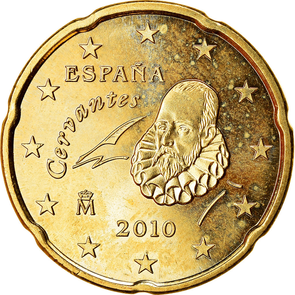 Spagna, 20 Euro Cent, 2010, SPL, Ottone, KM:1148