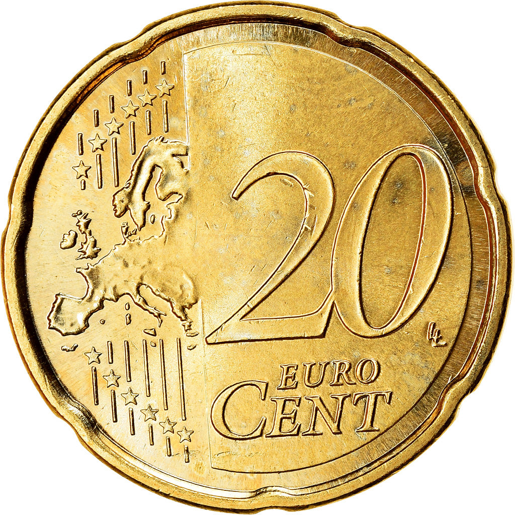 Spagna, 20 Euro Cent, 2010, SPL, Ottone, KM:1148