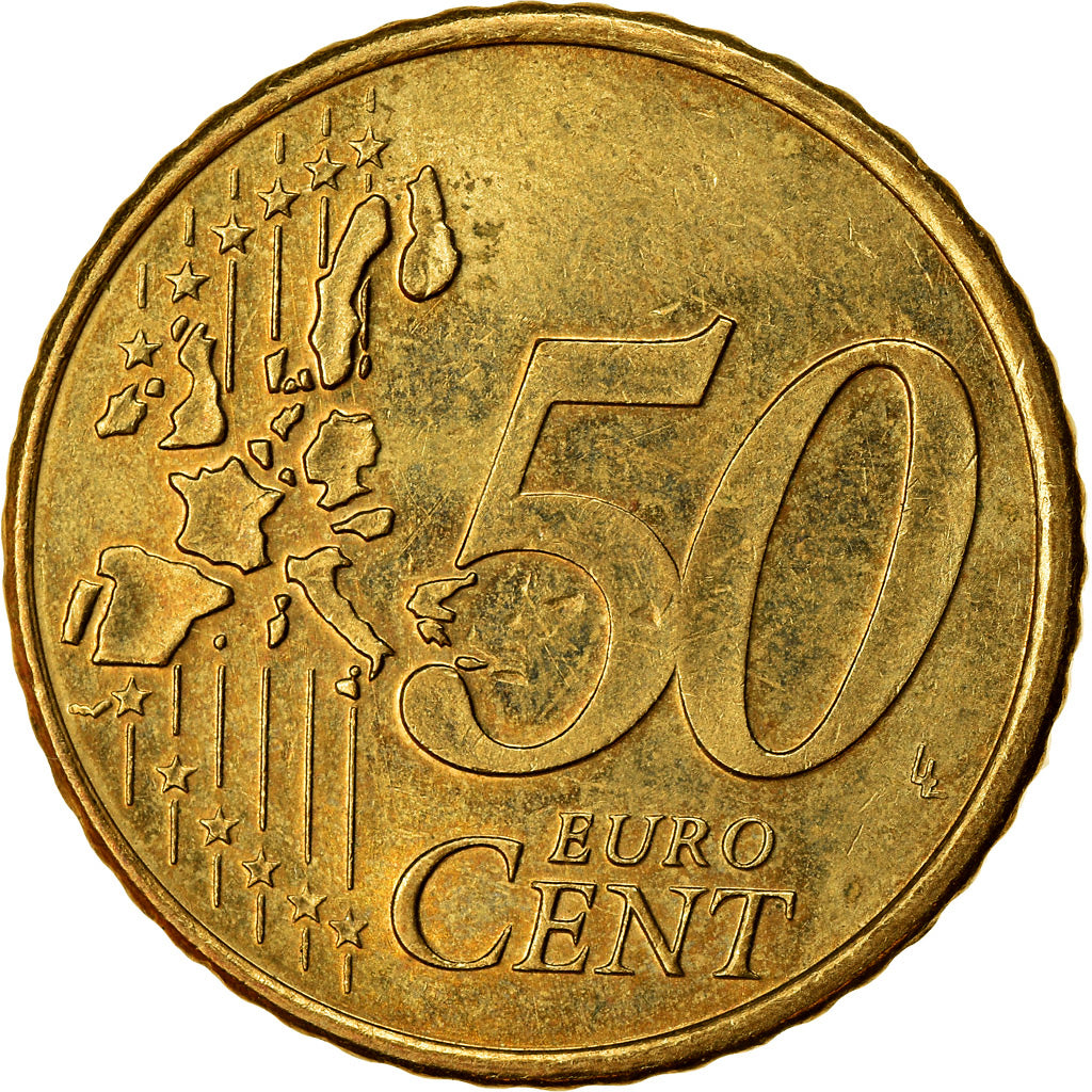 Países Baixos, 50 Euro Cent, 1999, EF(40-45), Latão, KM:239