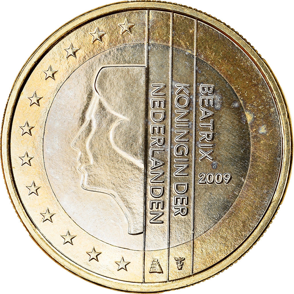 Netherlands, Euro, 2009, AU(55-58), Bi-Metallic, KM:271