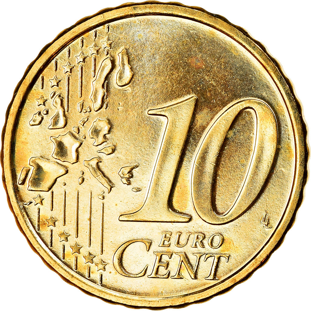 Finland, 10 Euro Cent, 2001, AU(55-58), Brass, KM:101