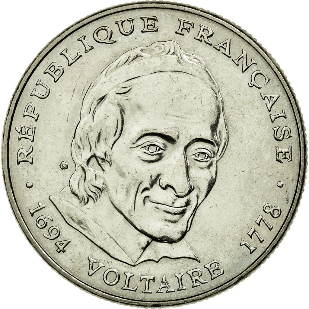 Munten, Frankrijk, Voltaire, 5 Francs, 1994, PR+, Nickel, KM:1063, Gadoury:775