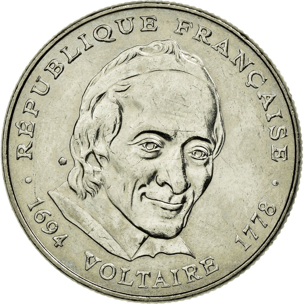 Munten, Frankrijk, Voltaire, 5 Francs, 1994, PR+, Nickel, KM:1063, Gadoury:775