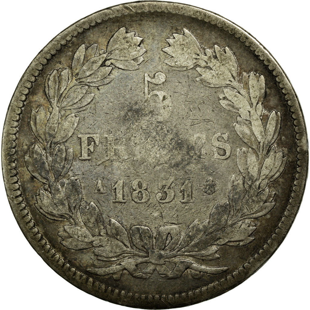 Monnaie, France, Louis-Philippe, 5 Francs, 1831, Paris, TB, Argent, KM:745.1