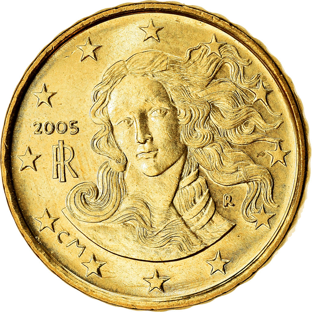 Italy, 10 Euro Cent, 2005, AU(55-58), Brass, KM:213
