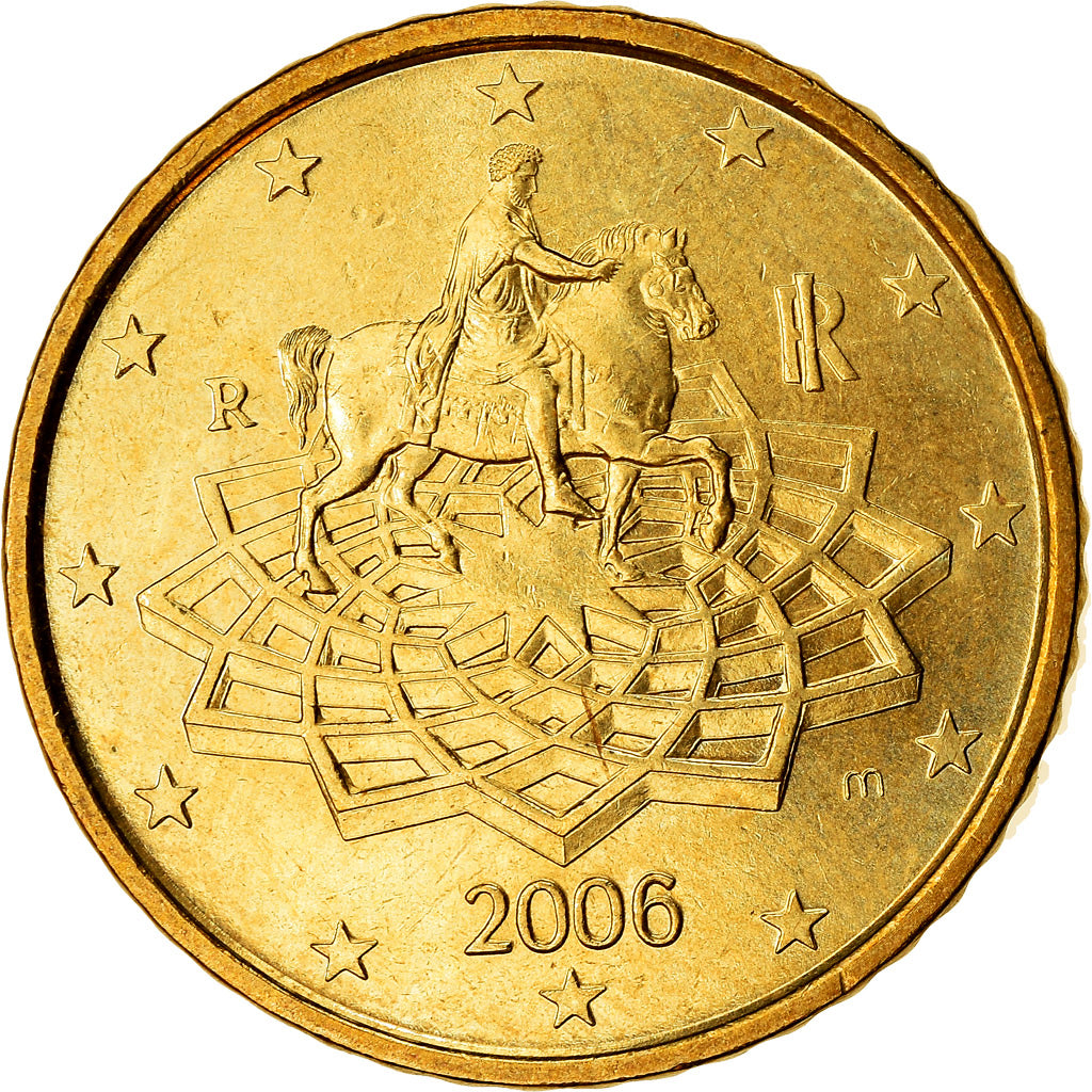 Italy, 50 Euro Cent, 2006, MS(63), Brass, KM:215