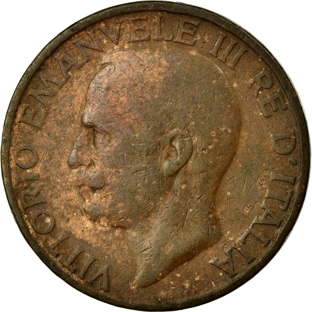 Münze, Italien, Vittorio Emanuele III, 10 Centesimi, 1924, Rome, S+, Bronze