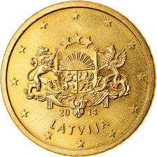 Latvia, 50 Euro Cent, 2014, MS(63), Brass