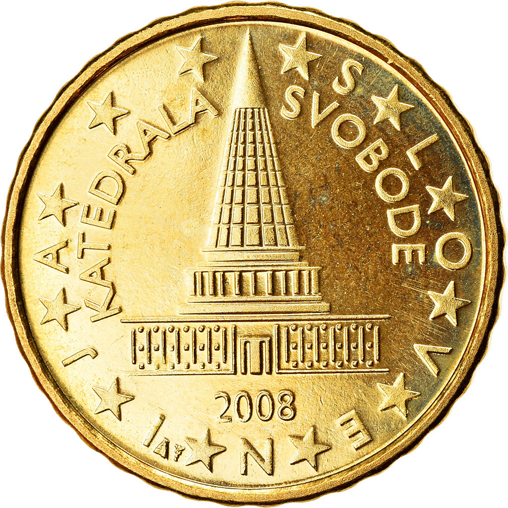 Eslovenia, 10 Euro Cent, 2008, SC, Latón, KM:71