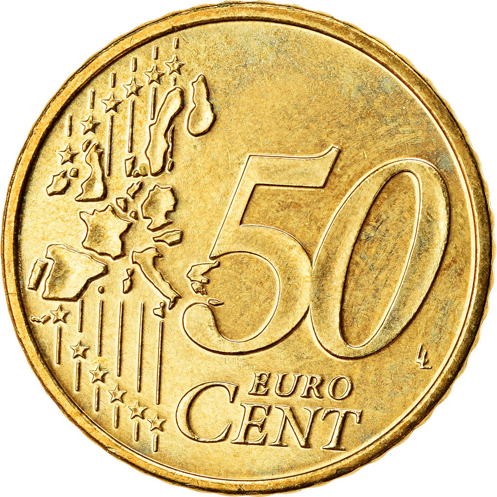 Áustria, 50 Euro Cent, 2005, MS(63), Latão, KM:3087