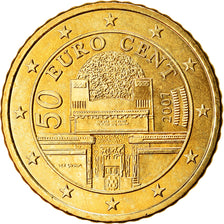 Autriche, 50 Euro Cent, 2007, SPL, Laiton, KM:3087