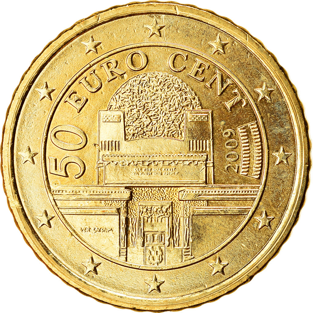 Austria, 50 Euro Cent, 2009, MS(63), Brass, KM:3141