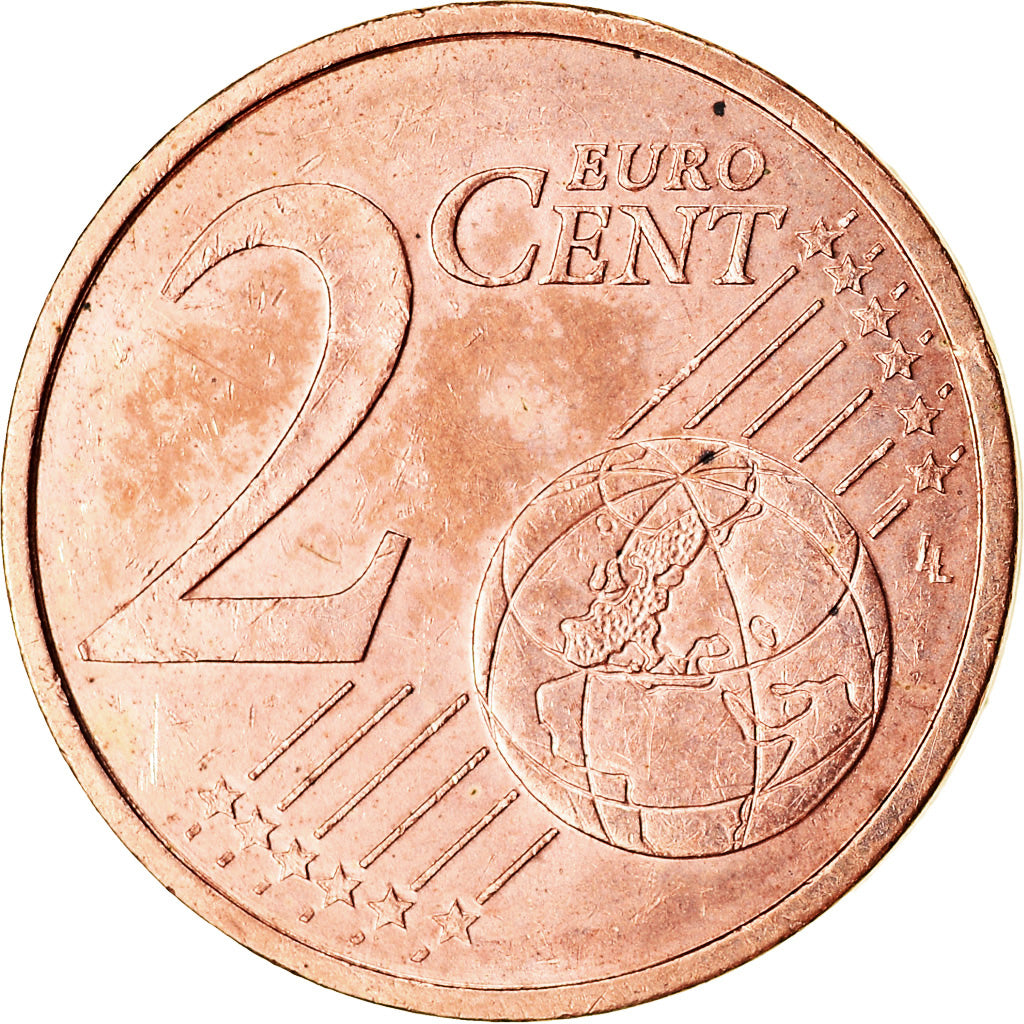 França, 2 Euro Cent, 2001, AU(55-58), Aço Cromado a Cobre, KM:1283