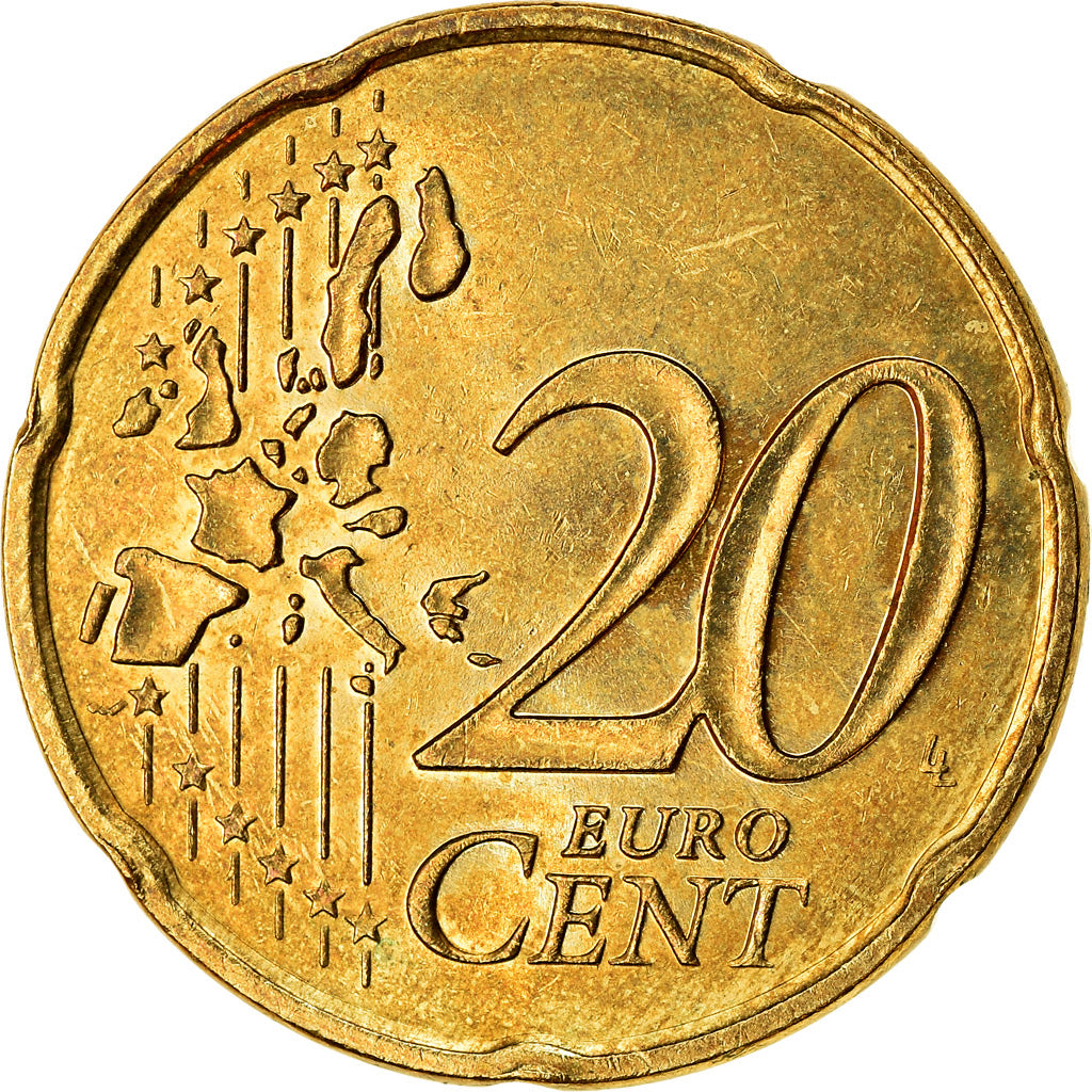 Francja, 20 Euro Cent, 2001, Paris, AU(55-58), Mosiądz, KM:1286