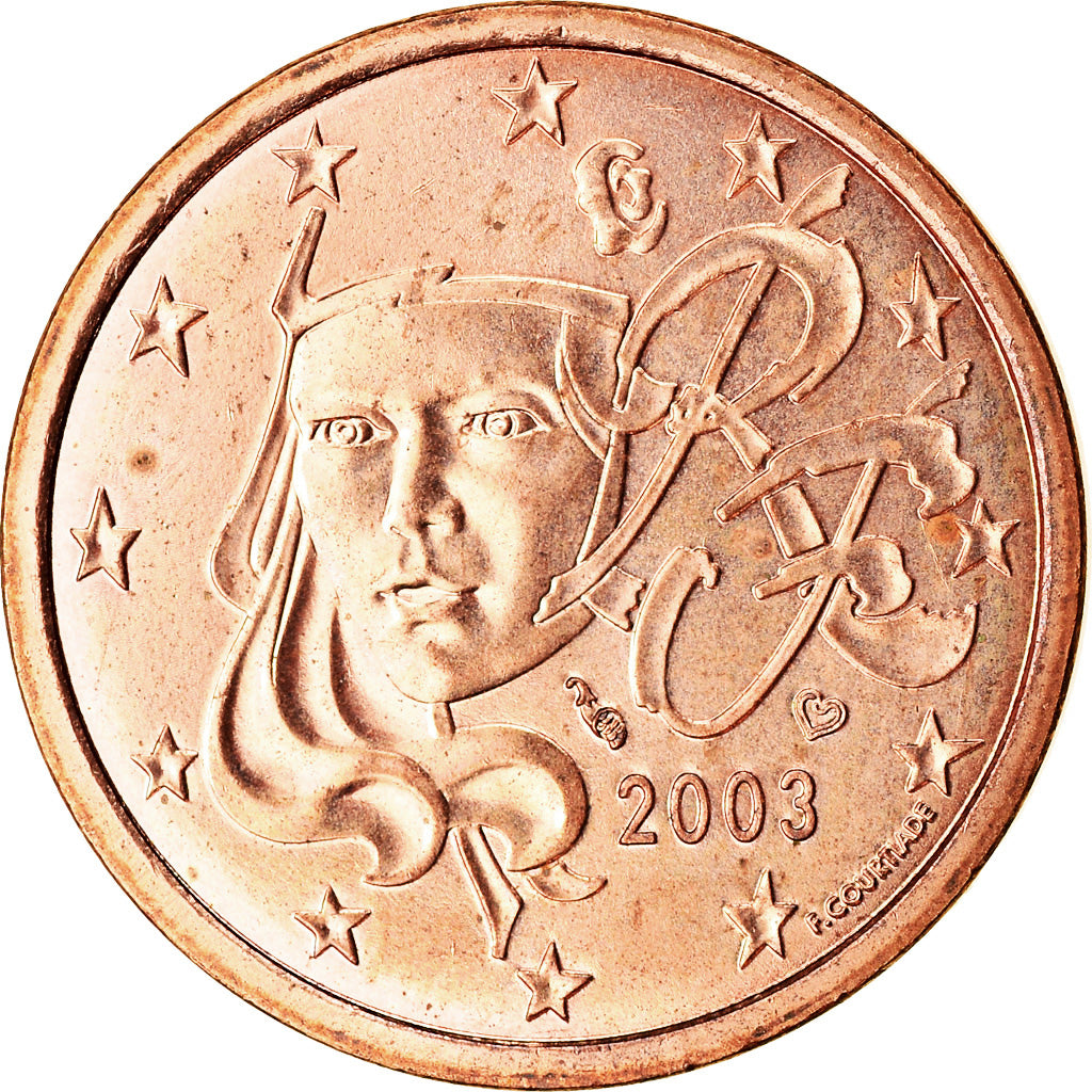 Francia, 5 Euro Cent, 2003, SPL-, Acciaio placcato rame, KM:1284