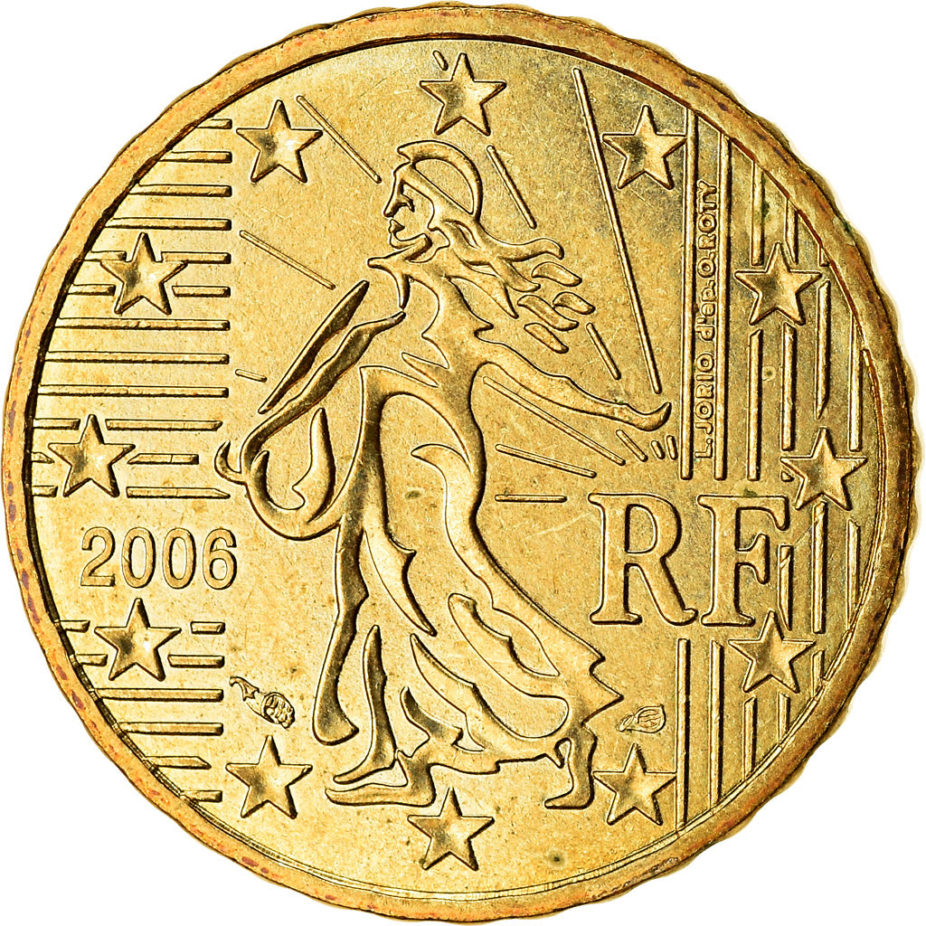 Francia, 10 Euro Cent, 2006, SPL-, Ottone, KM:1285