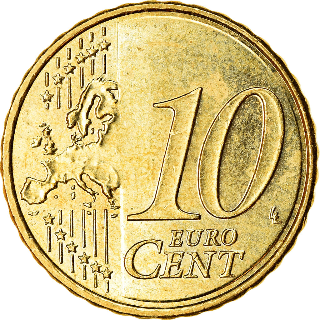 França, 10 Euro Cent, 2012, EF(40-45), Latão, KM:1410