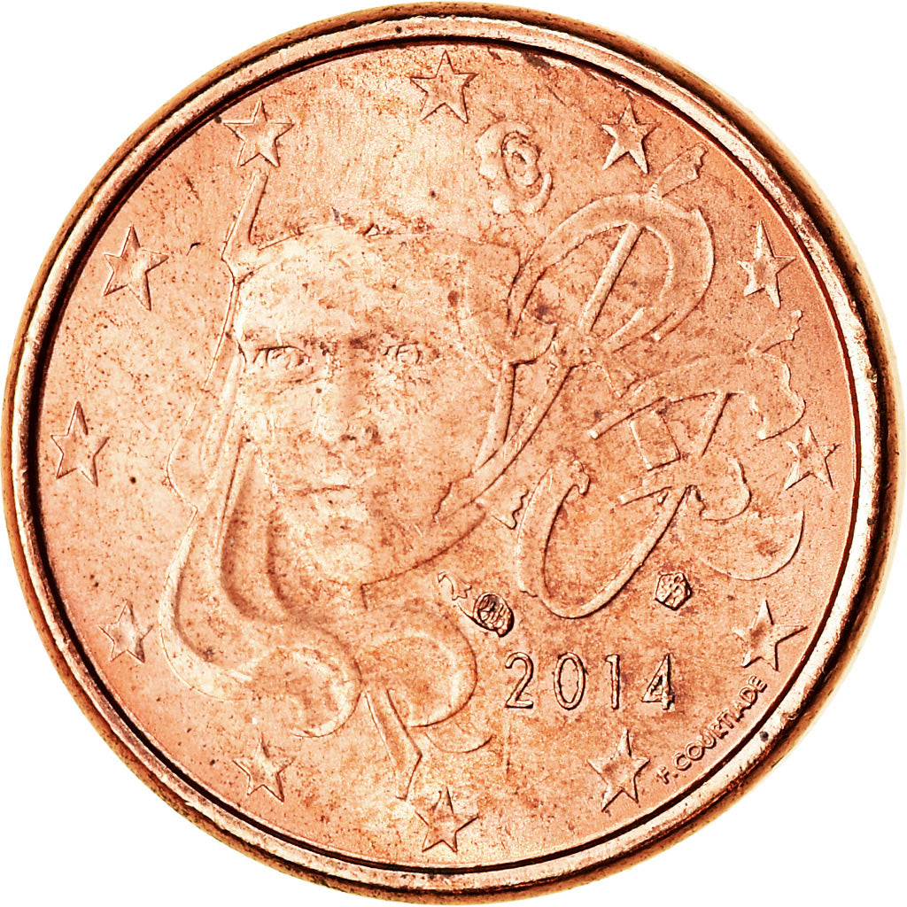 Francja, Euro Cent, 2014, EF(40-45), Miedź platerowana stalą