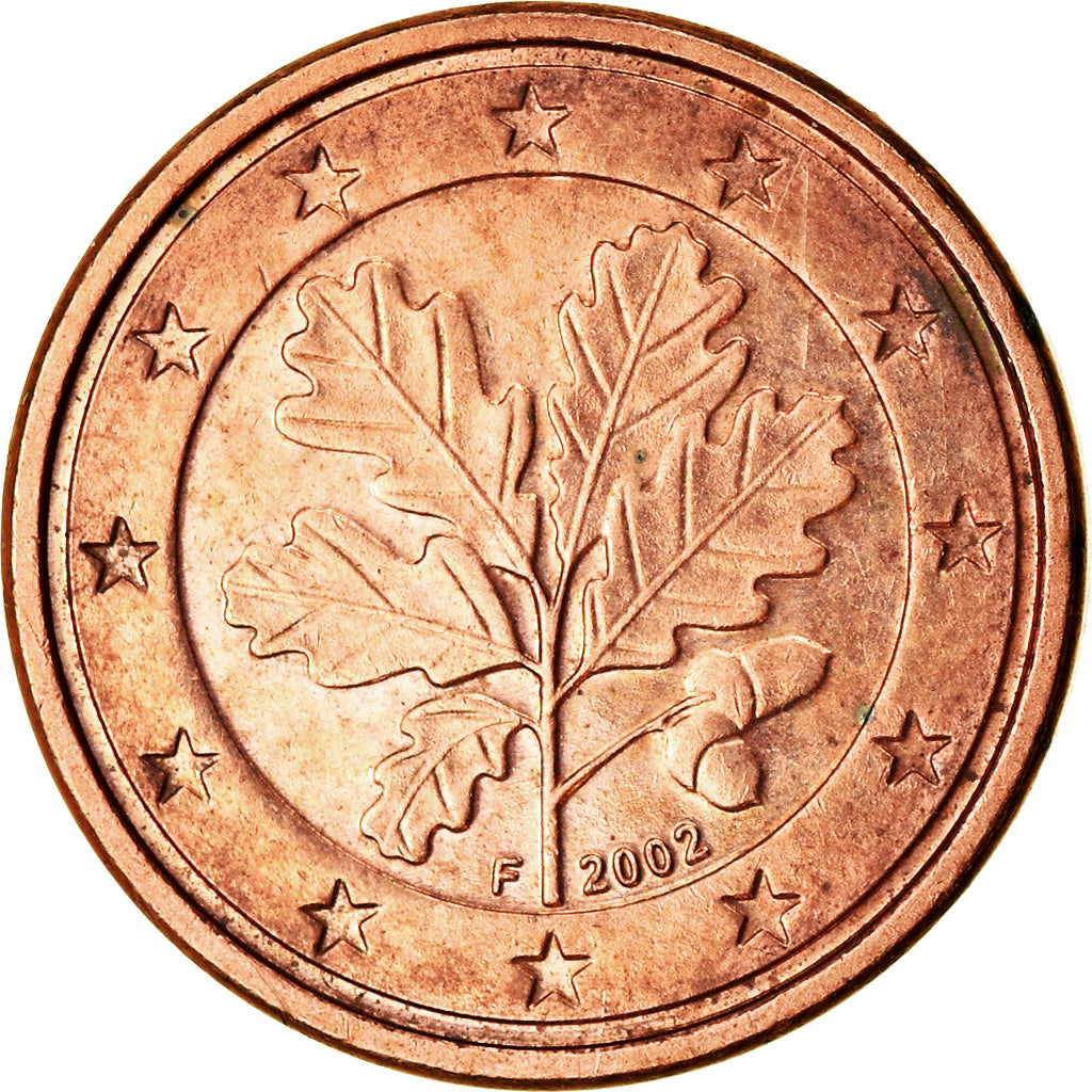 GERMANY - FEDERAL REPUBLIC, Euro Cent, 2002, EF(40-45), Copper Plated Steel