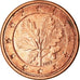GERMANY - FEDERAL REPUBLIC, Euro Cent, 2002, EF(40-45), Copper Plated Steel