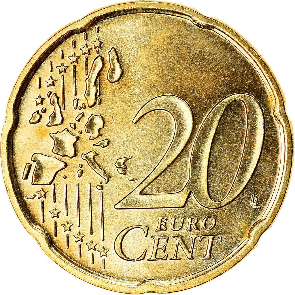 Niemcy - RFN, 20 Euro Cent, 2003, Stuttgart, MS(63), Mosiądz, KM:211