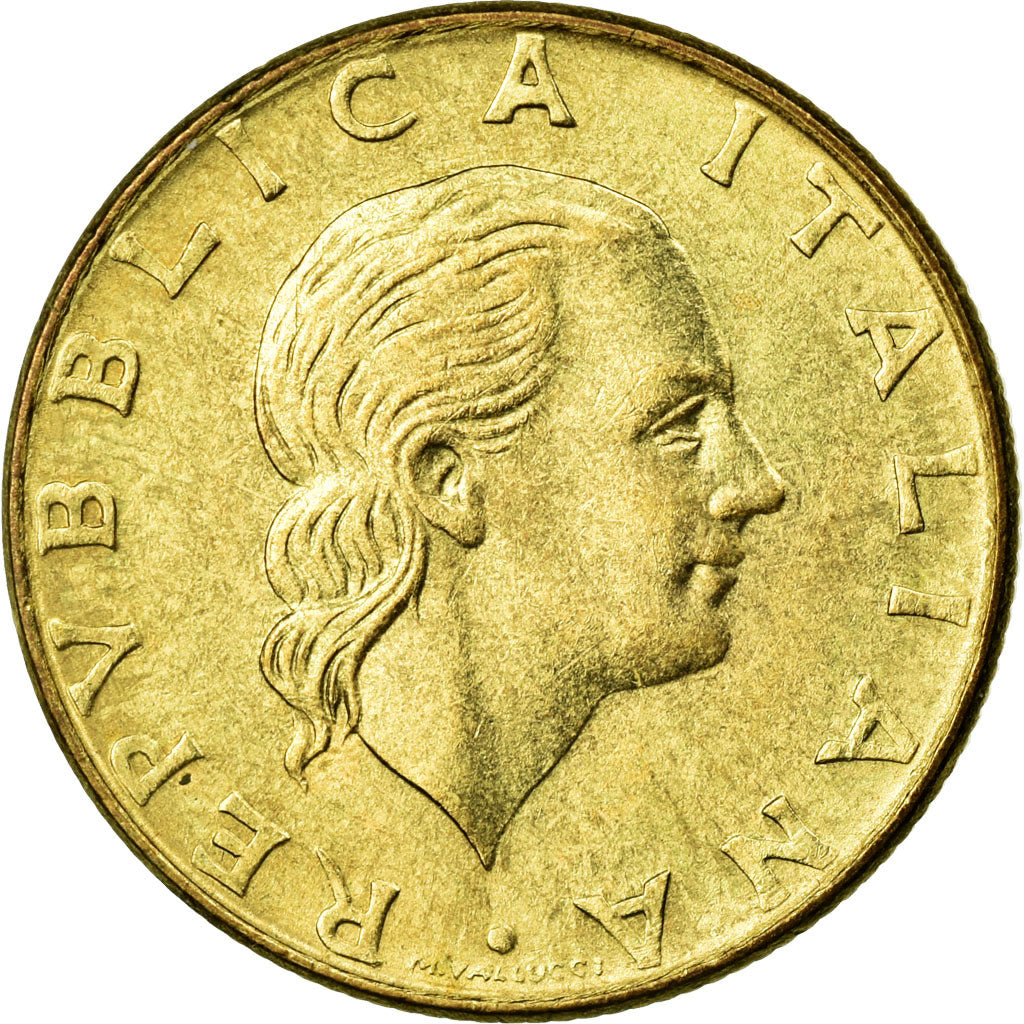 Coin, Italy, 200 Lire, 1977, Rome, AU(55-58), Aluminum-Bronze, KM:105