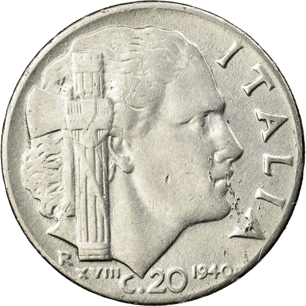 Coin, Italy, Vittorio Emanuele III, 20 Centesimi, 1940, Rome, EF(40-45)