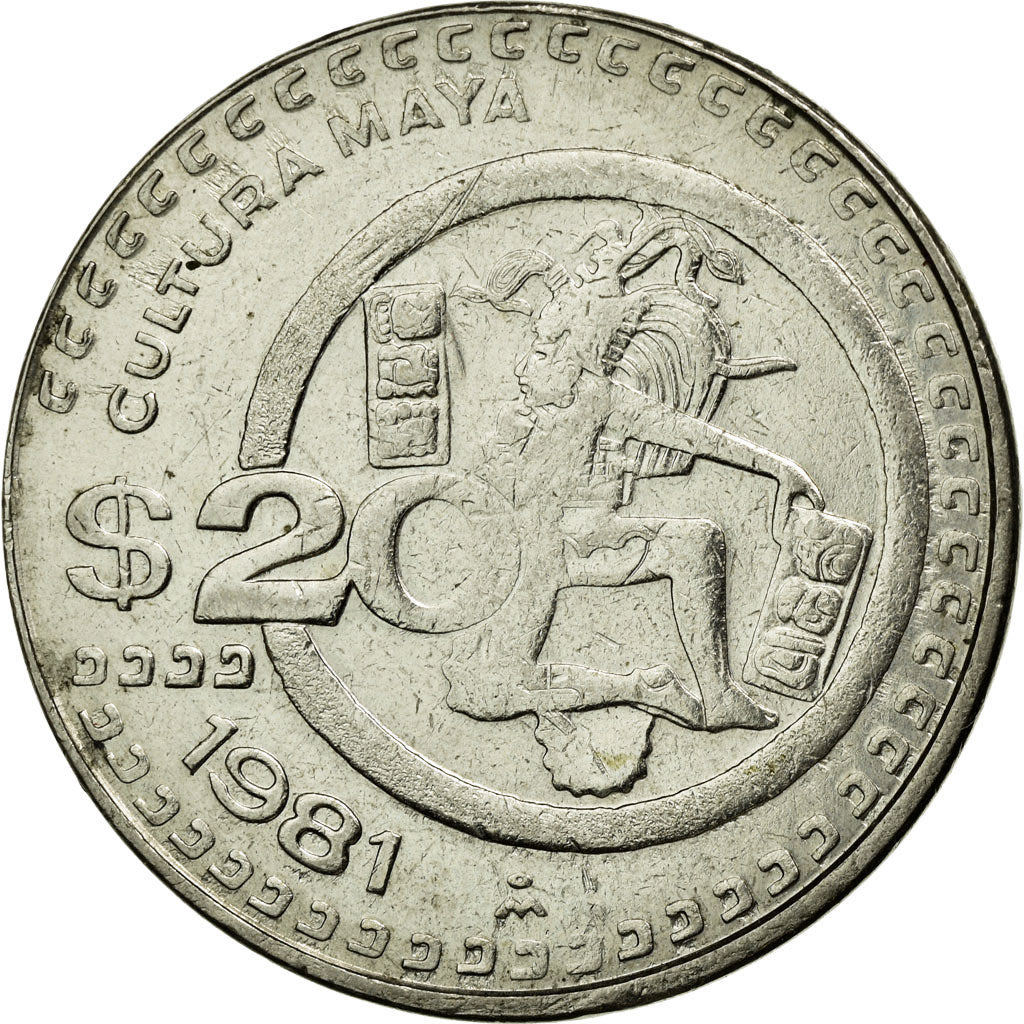 Moneta, Mexico, 20 Pesos, 1981, Mexico City, EF(40-45), Miedź-Nikiel, KM:486