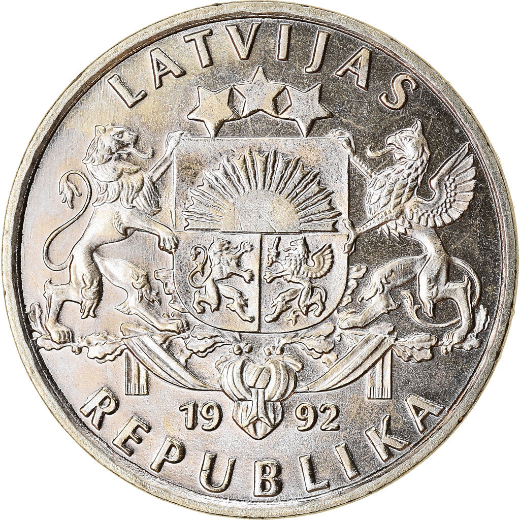 Coin, Latvia, Lats, 1992, MS(63), Copper-nickel, KM:12