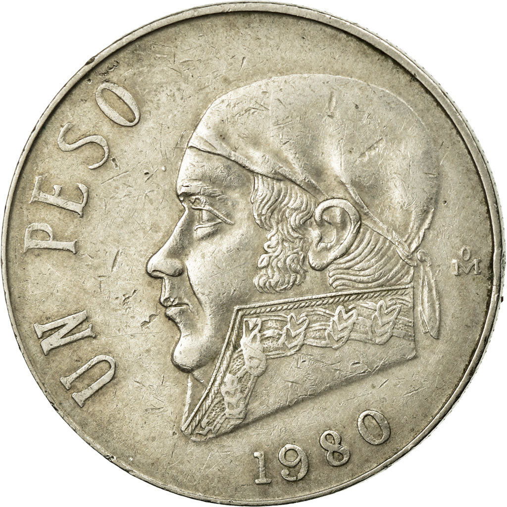 Moneda, México, Peso, 1980, Mexico City, MBC, Cobre - níquel, KM:460