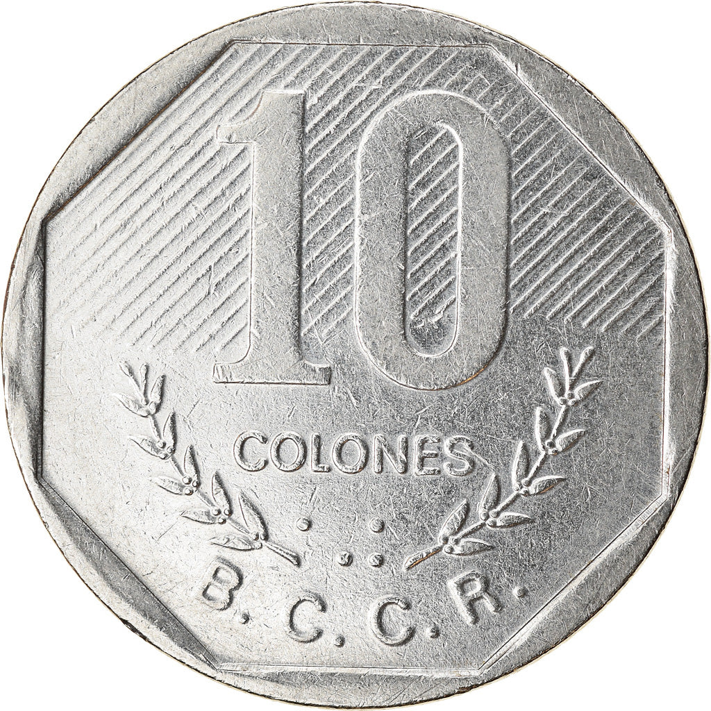 Coin, Costa Rica, 10 Colones, 1992, MS(63), Stainless Steel, KM:215.1