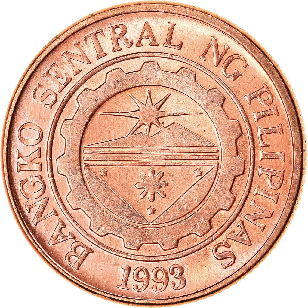 Moeda, Filipinas, 10 Sentimos, 2005, MS(63), Aço Cromado a Cobre, KM:270.1